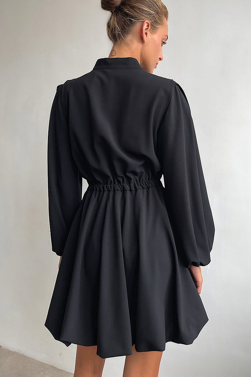 Chic Commuter V-Neck A-Line Dress