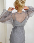 Elegant Sheer Puff Sleeve Blouse for Women
