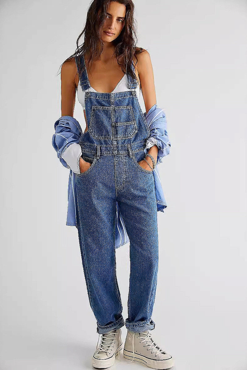 Casual Loose Denim Overalls for Women