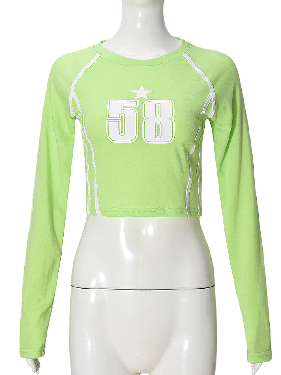 Trendy Women's Long Sleeve T-Shirt with Print