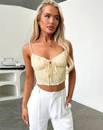 Cropped Bowknot Lace Camisole Top for Women