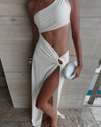 Summer Sexy Beach Dress with Asymmetrical Design