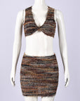 Sexy Slim Fit Crop Top and Skirt Set for Women