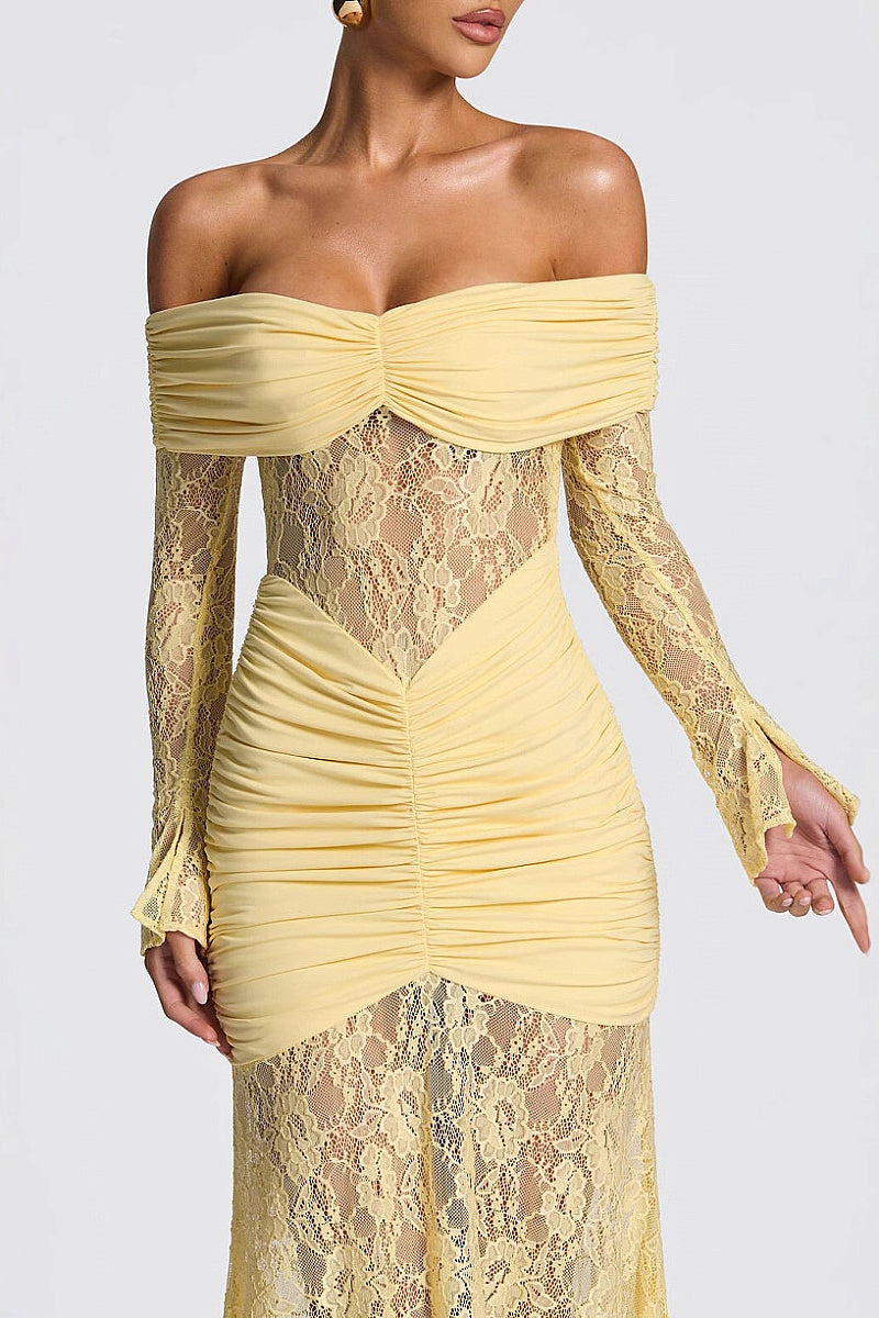 Summer Elegant Lace Backless Long Dress
