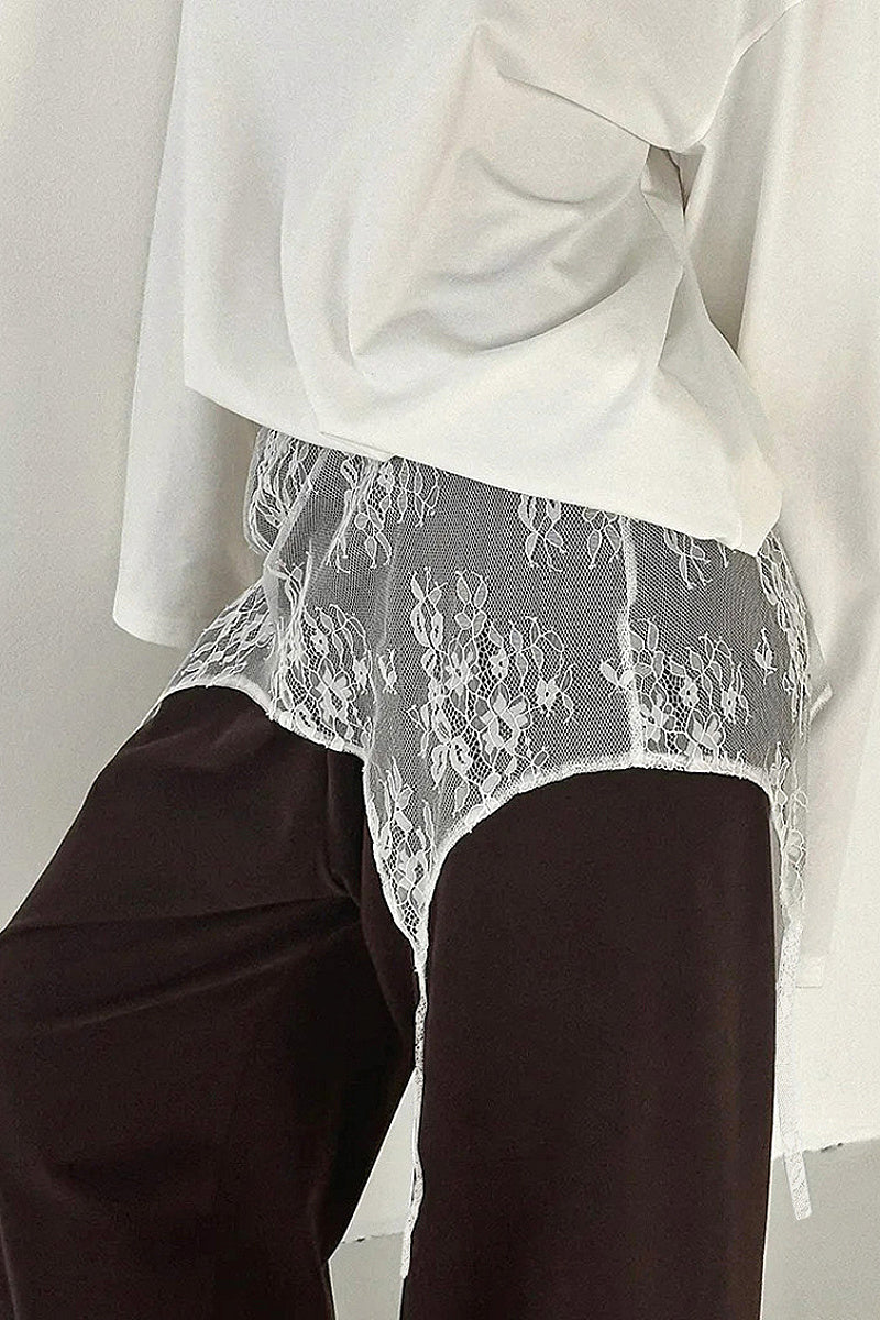 Lace Sheer Layered Mini Skirt for Women