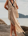 Vintage Casual Vacation Style V-Neck Long Dress