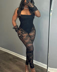 Sexy Autumn Women's Jumpsuit with Sheer Details