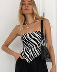 Trendy Zebra Print Strapless Top for Women