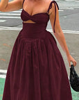 Summer Beach Vacation Hollow Waist Dress