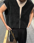 Chic Black Suede Vest for Women