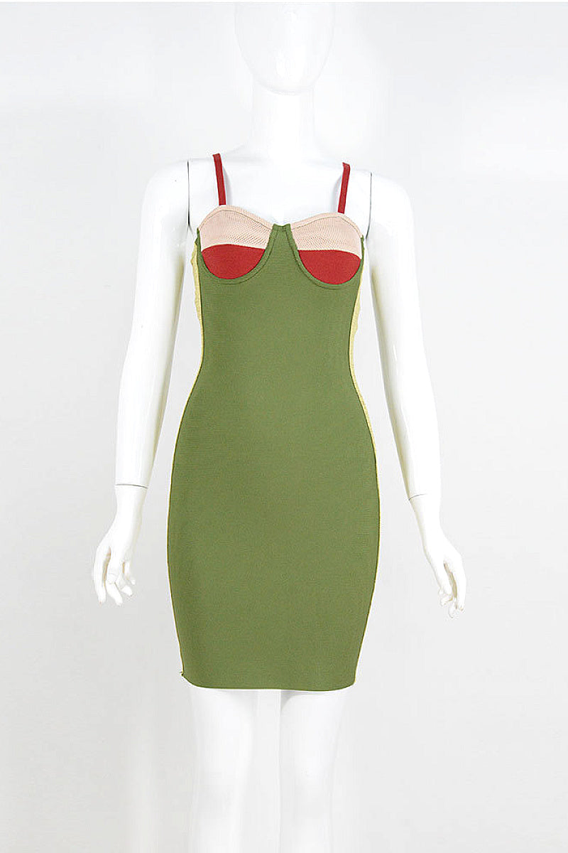 Summer New Women's Color Block Bodycon Dress