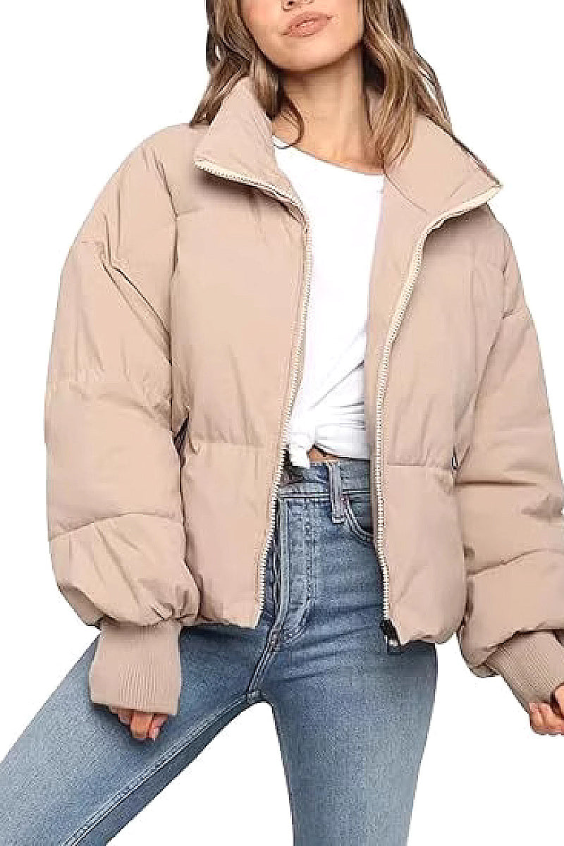 Loose Fit Warm Short Down Jacket for Women