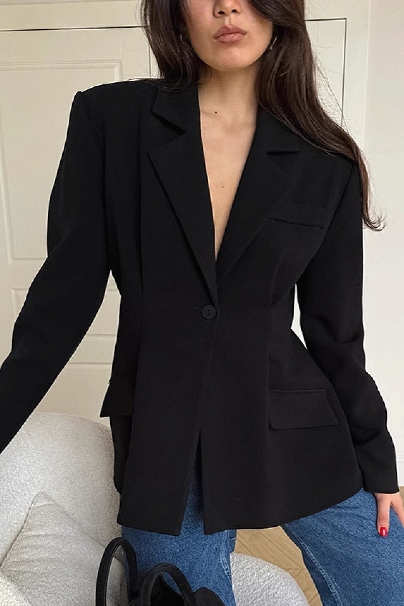 Retro Black Blazer for Women