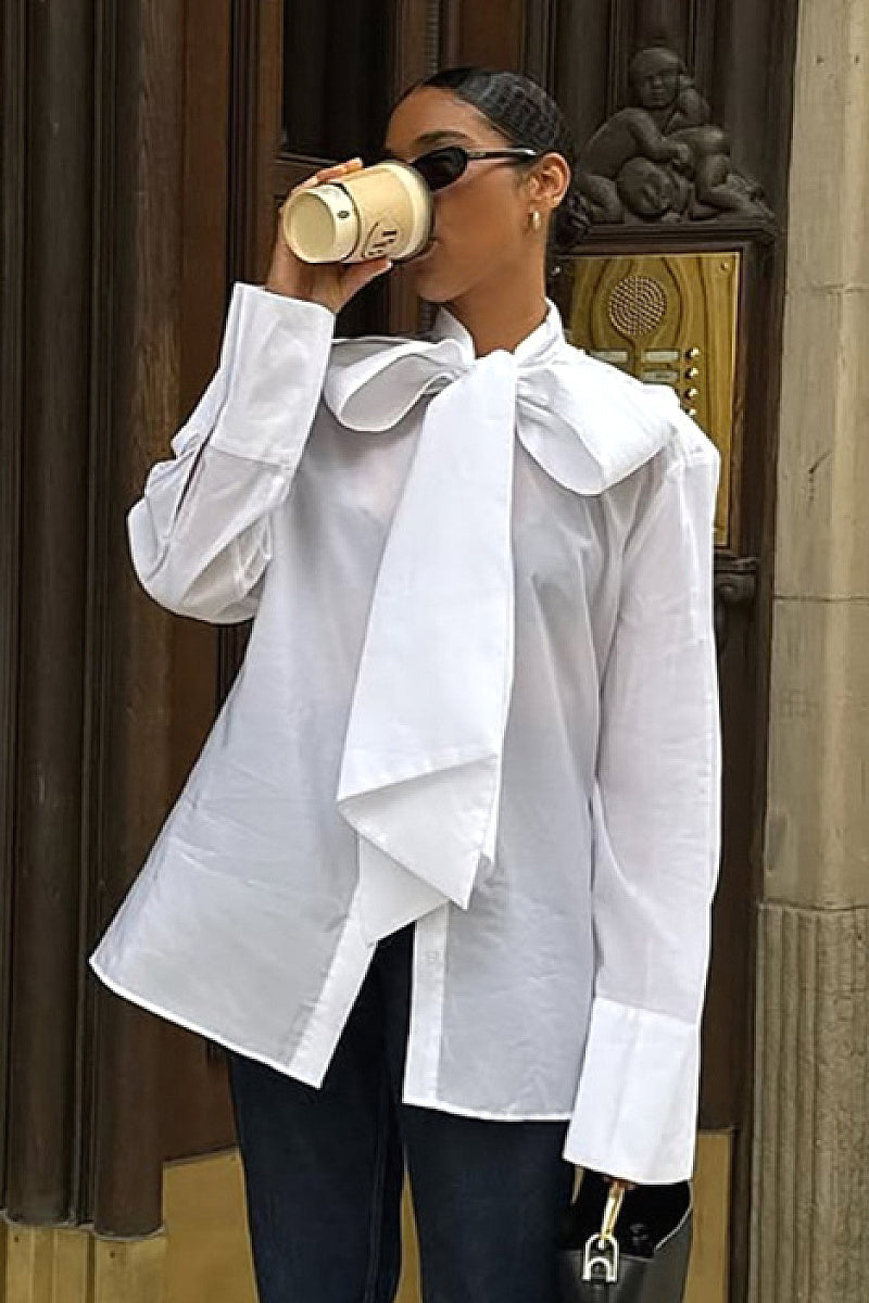Elegant Bow Tie Shirt for Women