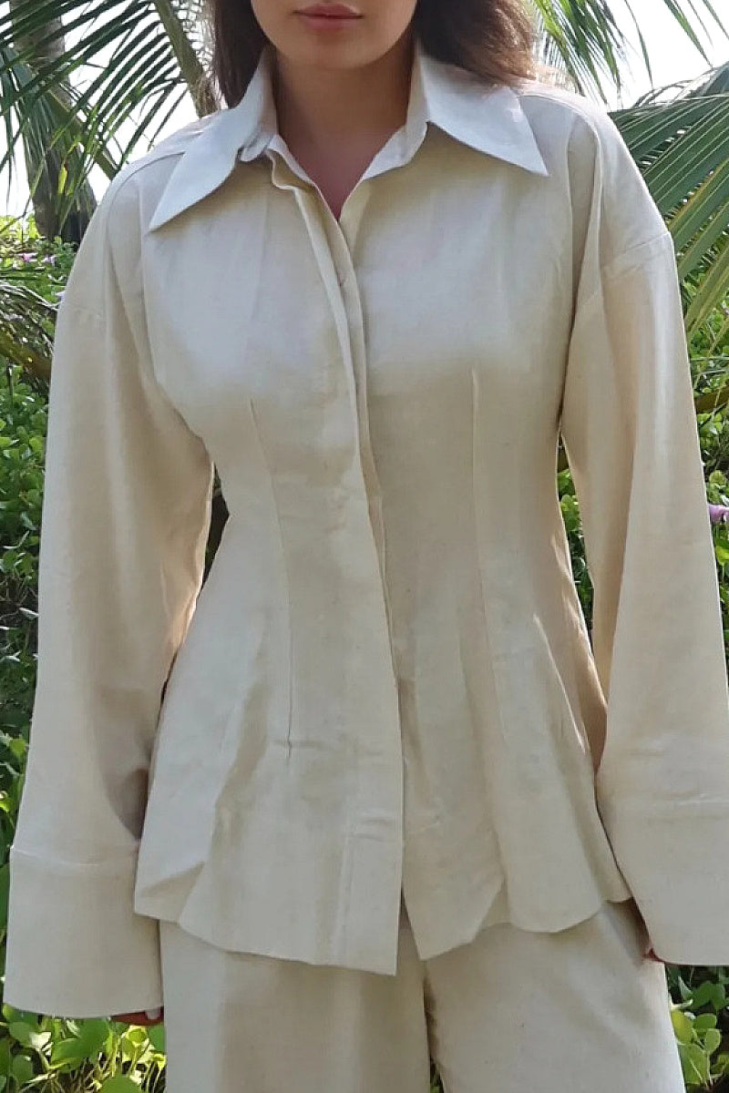 Simple Loose Linen Women's Shirt for Spring and Summer