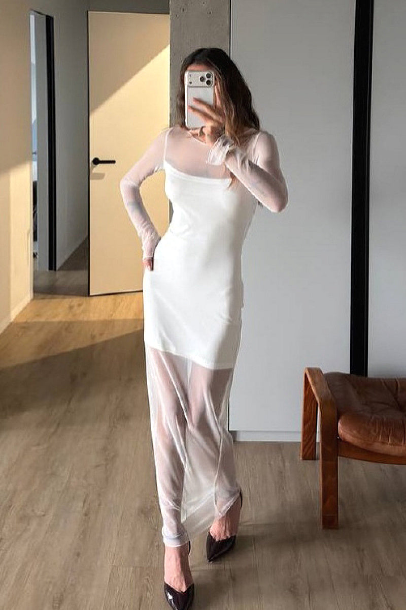 Elegant Sheer Mesh Dress for Women