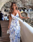 2026 New Women's Chiffon Floral Evening Dress