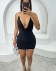 Sexy Slim Fit Deep V Neck Backless Dress