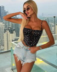 European Style Floral Hollow Out Cami Top