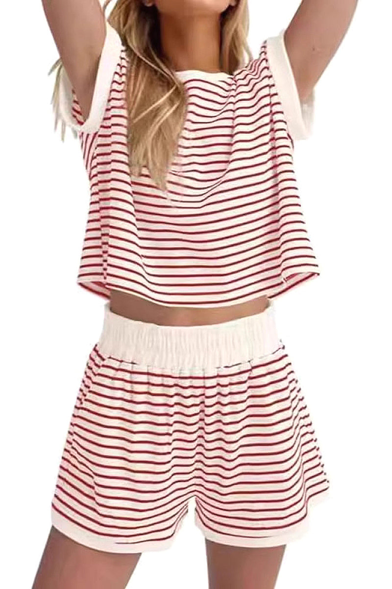 Summer Women's Striped Casual Sports Set