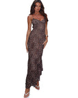 Summer Sexy Backless Leopard Print Ruffle Dress