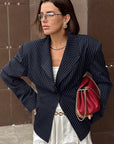 British Style Striped Blazer for Women