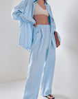 Summer Loose Cotton Linen Two-Piece Set for Women