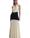 Elegant Color Block Halter Neck Dress