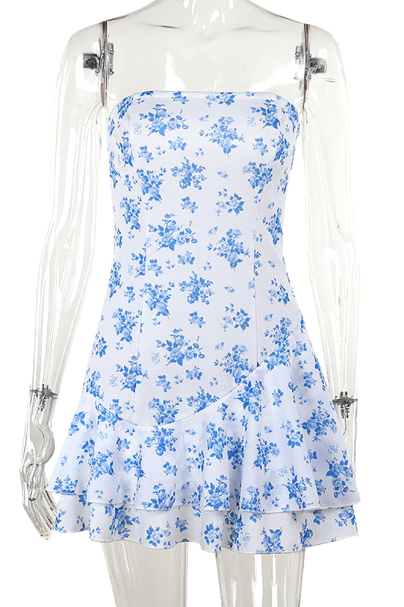 Stylish Floral Print Bodycon Dress