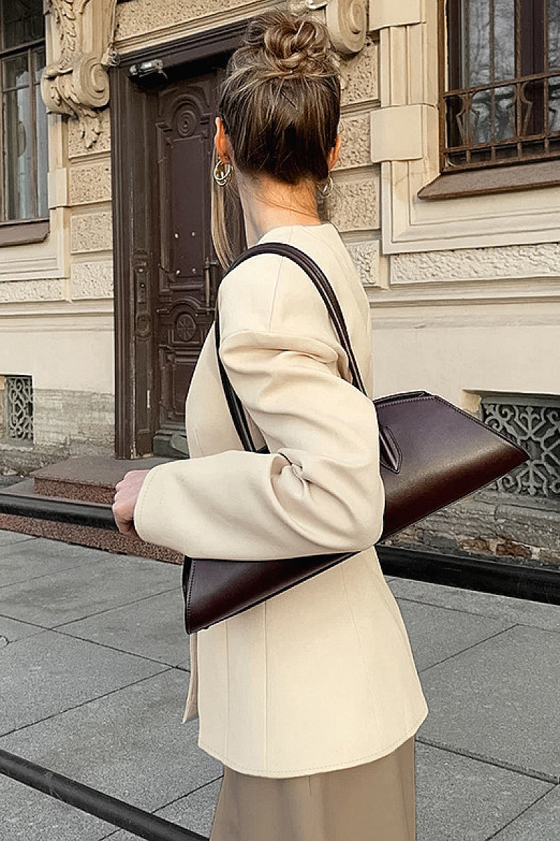 Chic Casual V-Neck Long Sleeve Blazer for Women