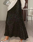 Fashion Sequined High Waist Maxi Skirt