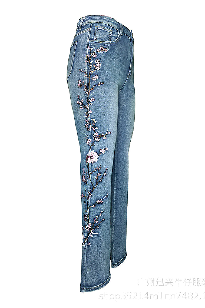 Retro High Waist Women's Jeans with Flare