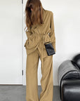 Casual Khaki Two-Piece Set for Women