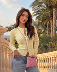 Fashionable Long Sleeve Button Top for Women