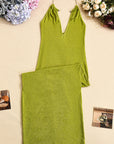 New Women's Deep V Neck Long Dress
