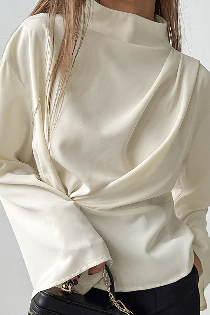 Chic French Chiffon Split Women's Shirt
