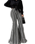 Trendy Color Block Flared Pants for Women