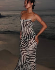Summer Zebra Print Backless Bodycon Dress