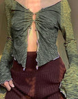 Summer New Women's Ruffled Sleeve Slim Top