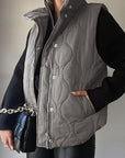 Fashionable Casual Sleeveless Cotton Vest with Zipper