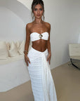 Chic Striped Crop Top and Skirt Set for Women