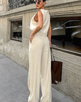 Summer Casual Two-Piece Set with Sleeveless Top and Long Pants