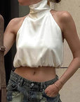 Chic Satin Halter Top for Women