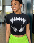 Trendy Women's Short Sleeve Crop Top