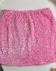 Fashionable Sequin Velvet Mini Skirt for Women