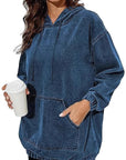 Vintage Washed Hooded Sweatshirt for Casual Wear