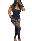 Sexy Autumn Women's Jumpsuit with Sheer Details