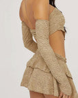 Sexy Hollow Out Off Shoulder Top and Skirt Set