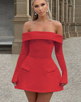 Elegant Off-Shoulder A-Line Dress for Women