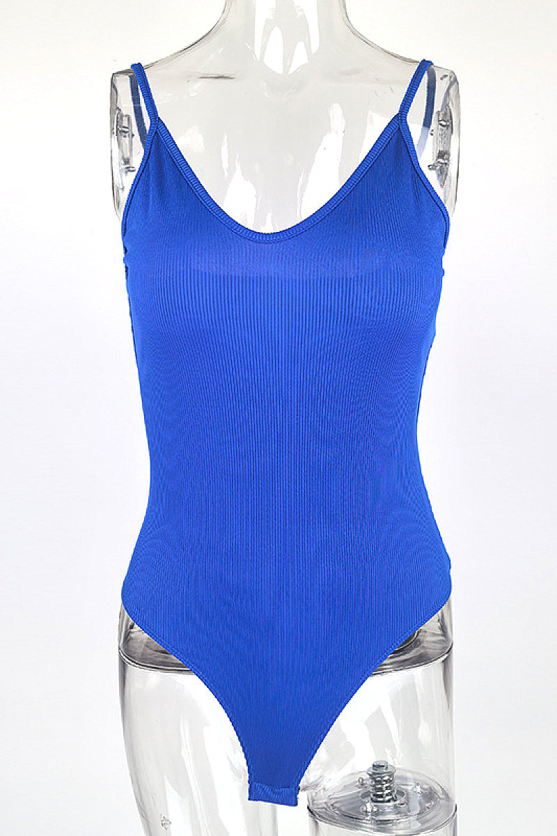 Summer Women's Solid Color Sexy V-Neck Jumpsuit